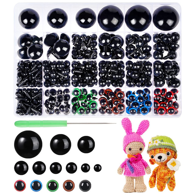 Safety Eyes for Crochet Plastic Colorful with Washers Black Amigurumi  Stuffed Animal Eyes for Crafts Teddy Bear Making Supplies - AliExpress